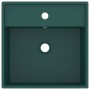Lavabo lujoso cuadrado rebosadero cerámica verde oscuro 41x41cm de vidaXL, Lavabos - Ref: Foro24-146948, Precio: 88,77 €, Des...