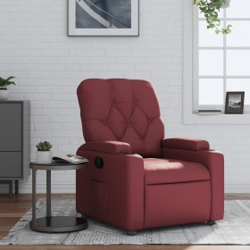 Sillón reclinable de cuero sintético rojo tinto en Sillones | Comprar online en Foru.es