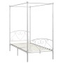 Estructura de cama con dosel metal blanco 90x200 cm de vidaXL, Camas y somieres - Ref: Foro24-284426, Precio: 138,50 €, Descu...