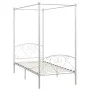 Estructura de cama con dosel metal blanco 90x200 cm de vidaXL, Camas y somieres - Ref: Foro24-284426, Precio: 157,58 €, Descu...