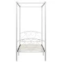 Estructura de cama con dosel metal blanco 90x200 cm de vidaXL, Camas y somieres - Ref: Foro24-284426, Precio: 157,58 €, Descu...