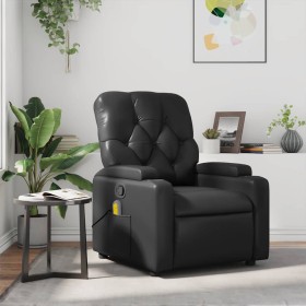 Sillón de masaje reclinable cuero sintético negro en Sillones | Comprar online en Foru.es
