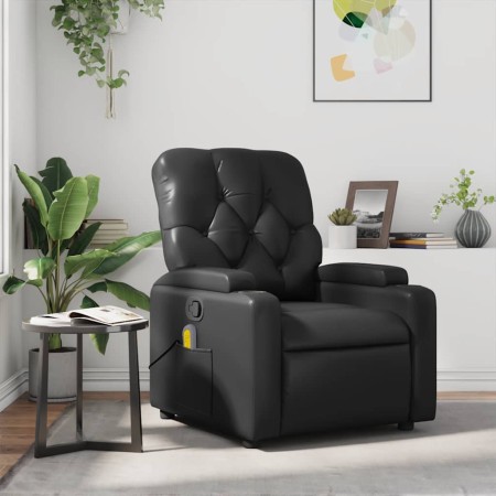 Sillón de masaje reclinable cuero sintético negro en Sillones | Comprar online en Foru.es