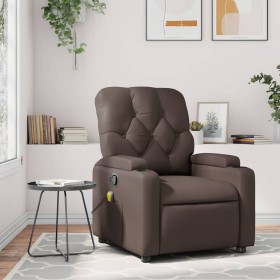 Sillón de masaje reclinable cuero sintético marrón en Sillones | Comprar online en Foru.es