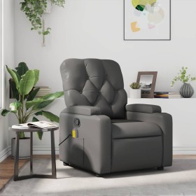 Sillón de masaje reclinable cuero sintético gris en Sillones | Comprar online en Foru.es