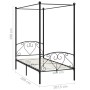 Estructura de cama con dosel metal negro 100x200 cm de vidaXL, Camas y somieres - Ref: Foro24-284434, Precio: 87,97 €, Descue...