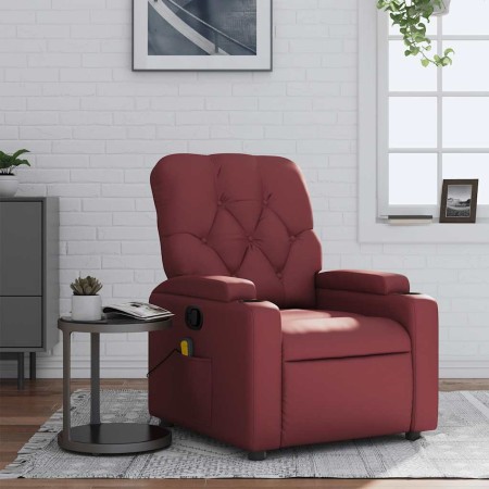 Sillón de masaje reclinable cuero sintético rojo tinto en Sillones | Comprar online en Foru.es