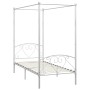 Estructura de cama con dosel metal blanco 100x200 cm de vidaXL, Camas y somieres - Ref: Foro24-284427, Precio: 138,42 €, Desc...