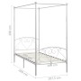 Estructura de cama con dosel metal blanco 100x200 cm de vidaXL, Camas y somieres - Ref: Foro24-284427, Precio: 138,42 €, Desc...