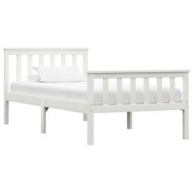 Estructura de cama de madera maciza de pino blanco 100x200 cm de vidaXL, Camas y somieres - Ref: Foro24-283215, Precio: 121,7...