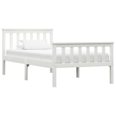 Estructura de cama de madera maciza de pino blanco 100x200 cm de vidaXL, Camas y somieres - Ref: Foro24-283215, Precio: 121,7...