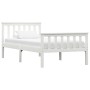 Estructura de cama de madera maciza de pino blanco 100x200 cm de vidaXL, Camas y somieres - Ref: Foro24-283215, Precio: 121,7...