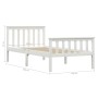 Estructura de cama de madera maciza de pino blanco 100x200 cm de vidaXL, Camas y somieres - Ref: Foro24-283215, Precio: 121,7...