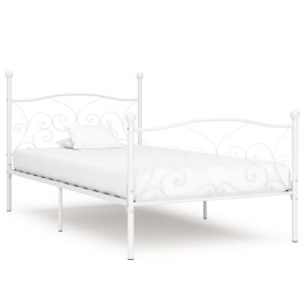 Estructura de cama con somier metal blanco 100x200 cm de vidaXL, Camas y somieres - Ref: Foro24-284448, Precio: 100,59 €, Des...