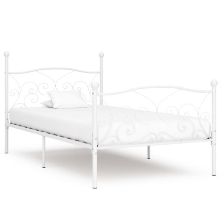 Estructura de cama con somier metal blanco 100x200 cm de vidaXL, Camas y somieres - Ref: Foro24-284448, Precio: 100,59 €, Des...