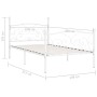 Estructura de cama con somier metal blanco 100x200 cm de vidaXL, Camas y somieres - Ref: Foro24-284448, Precio: 100,59 €, Des...