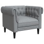 Sillón Chesterfield de tela gris claro en Sofás | Comprar online en Foru.es