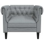 Sillón Chesterfield de tela gris claro en Sofás | Comprar online en Foru.es