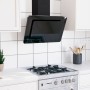 Campana extractora acero inoxidable vidrio templado negro 60 cm de vidaXL, Extractores - Ref: Foro24-51662, Precio: 187,32 €,...