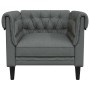 Sillón Chesterfield de tela gris oscuro en Sofás | Comprar online en Foru.es
