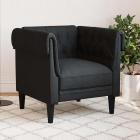 Sillón Chesterfield de tela negro en Sofás | Comprar online en Foru.es