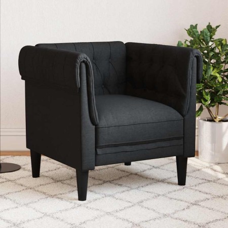 Sillón Chesterfield de tela negro en Sofás | Comprar online en Foru.es