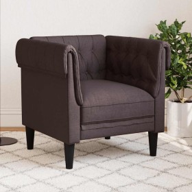 Sillón Chesterfield de tela marrón oscuro en Sofás | Comprar online en Foru.es