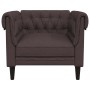 Sillón Chesterfield de tela marrón oscuro en Sofás | Comprar online en Foru.es