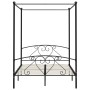 Estructura de cama con dosel metal negro 160x200 cm de vidaXL, Camas y somieres - Ref: Foro24-284437, Precio: 207,15 €, Descu...