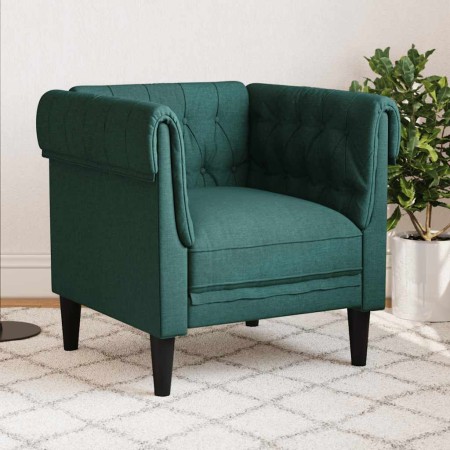 Sillón Chesterfield de tela verde oscuro en Sofás | Comprar online en Foru.es