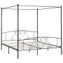 Estructura de cama con dosel metal gris 200x200 cm de vidaXL, Camas y somieres - Ref: Foro24-284446, Precio: 144,66 €, Descue...