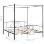 Estructura de cama con dosel metal gris 200x200 cm de vidaXL, Camas y somieres - Ref: Foro24-284446, Precio: 144,66 €, Descue...