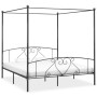 Estructura de cama con dosel metal gris 180x200 cm de vidaXL, Camas y somieres - Ref: Foro24-284445, Precio: 184,78 €, Descue...