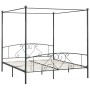 Estructura de cama con dosel metal gris 180x200 cm de vidaXL, Camas y somieres - Ref: Foro24-284445, Precio: 184,78 €, Descue...
