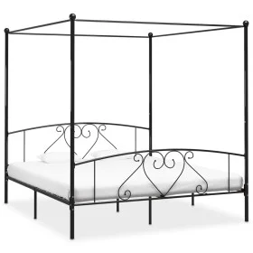 Schwarzer Himmelbettrahmen aus Metall, 180 x 200 cm von vidaXL, Betten und Lattenroste - Ref: Foro24-284438, Preis: 211,13 €,...