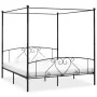 Black metal canopy bed frame 180x200 cm by vidaXL, Beds and slatted bases - Ref: Foro24-284438, Price: 211,13 €, Discount: %