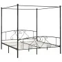 Black metal canopy bed frame 180x200 cm by vidaXL, Beds and slatted bases - Ref: Foro24-284438, Price: 211,13 €, Discount: %