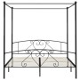 Estructura de cama con dosel metal negro 180x200 cm de vidaXL, Camas y somieres - Ref: Foro24-284438, Precio: 210,85 €, Descu...