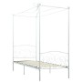 Estructura de cama con dosel metal blanco 90x200 cm de vidaXL, Camas y somieres - Ref: Foro24-284468, Precio: 194,06 €, Descu...