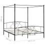 Estructura de cama con dosel metal negro 180x200 cm de vidaXL, Camas y somieres - Ref: Foro24-284438, Precio: 210,85 €, Descu...