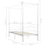 Estructura de cama con dosel metal blanco 90x200 cm de vidaXL, Camas y somieres - Ref: Foro24-284468, Precio: 194,06 €, Descu...