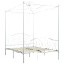 Estructura de cama con dosel metal blanco 140x200 cm de vidaXL, Camas y somieres - Ref: Foro24-284471, Precio: 268,14 €, Desc...