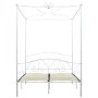 Estructura de cama con dosel metal blanco 140x200 cm de vidaXL, Camas y somieres - Ref: Foro24-284471, Precio: 268,14 €, Desc...