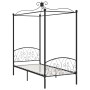 Estructura de cama con dosel metal negro 100x200 cm de vidaXL, Camas y somieres - Ref: Foro24-284475, Precio: 160,17 €, Descu...
