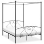 Estructura de cama con dosel metal gris 160x200 cm de vidaXL, Camas y somieres - Ref: Foro24-284444, Precio: 172,40 €, Descue...