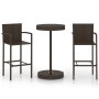 Conjunto de bar para jardín 3 piezas ratán sintético marrón en Conjuntos de jardín | Comprar online en Foru.es