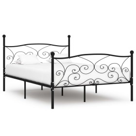 Estructura de cama con somier metal negro 140x200 cm de vidaXL, Camas y somieres - Ref: Foro24-284457, Precio: 173,36 €, Desc...