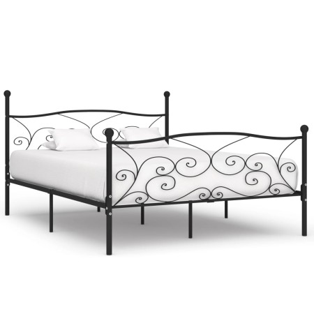 Estructura de cama con somier metal negro 180x200 cm de vidaXL, Camas y somieres - Ref: Foro24-284459, Precio: 177,41 €, Desc...