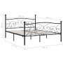 Estructura de cama con somier metal negro 180x200 cm de vidaXL, Camas y somieres - Ref: Foro24-284459, Precio: 177,41 €, Desc...