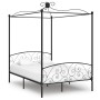 Estructura de cama con dosel metal negro 120x200 cm de vidaXL, Camas y somieres - Ref: Foro24-284476, Precio: 220,70 €, Descu...